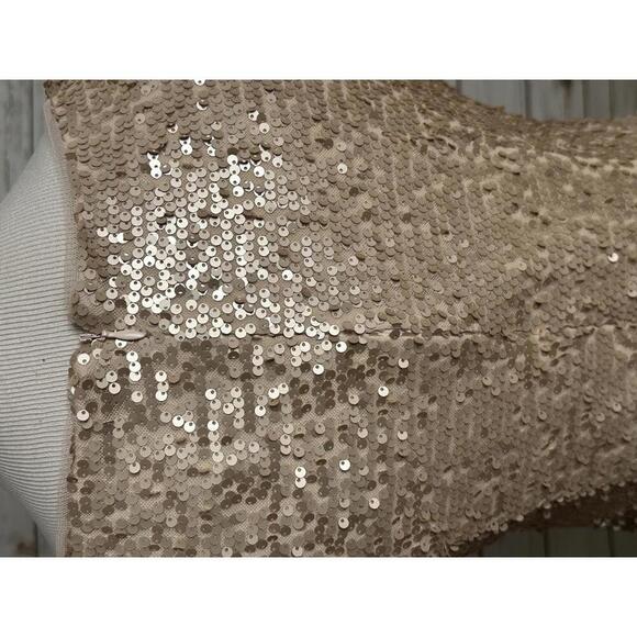 Adrianna Papell classic pale gold sequin ruched cocktail dress Size 10 - Picture 7 of 8